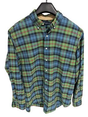 Vintage Ralph Lauren Plaid Flannel Long Sleeve Button Down Shirt Size XL